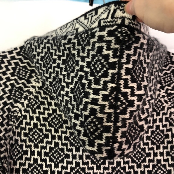 Artesania Women’s Alpaca/Wool Soft Sweater Hoodie  Black/White Handmade Size S - Picture 11 of 14